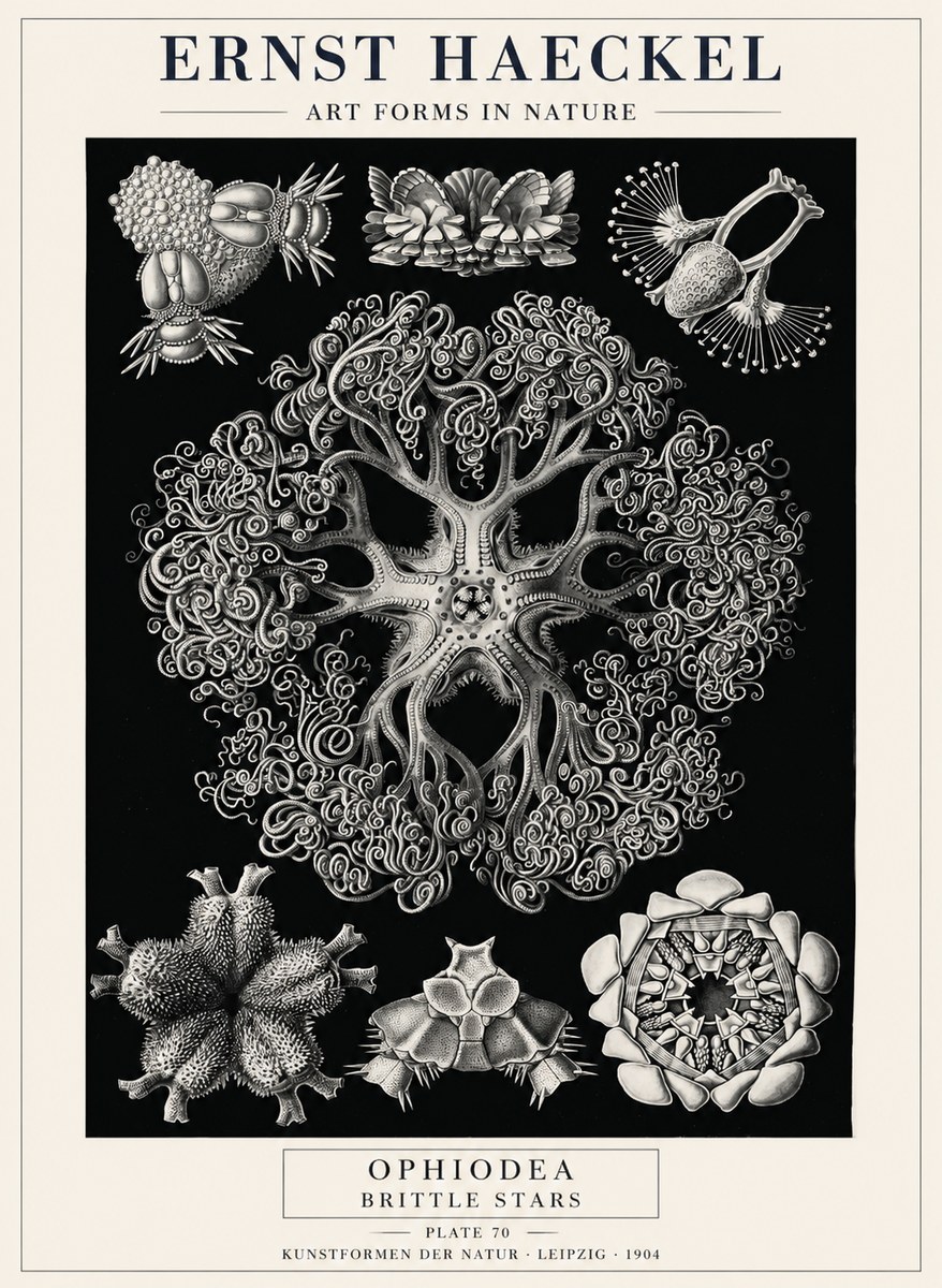 Ernst Haeckel Ophiodea - Brittle Stars II No4 - Poszter