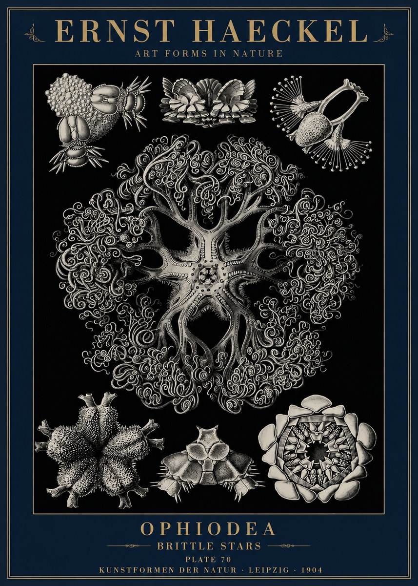 Ernst Haeckel Ophiodea - Brittle Stars II No6 - Poszter