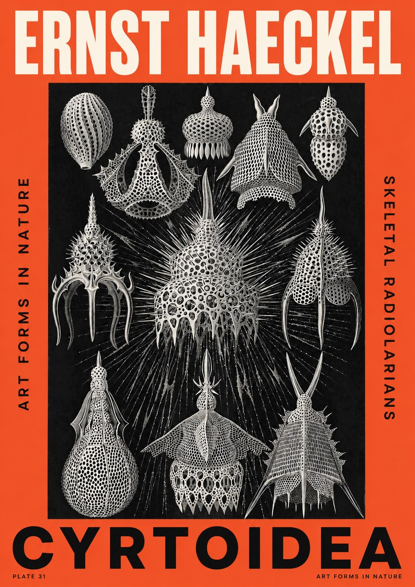 Ernst Haeckel Cyrtoidea - Starry Radiolarians No5 - Poszter