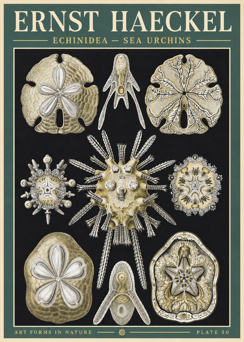 Ernst Haeckel Echinidea — Sea Urchins No3 - Poszter