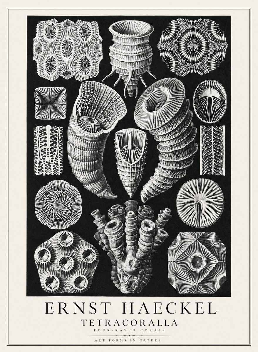 Ernst Haeckel Tetracoralla - Four-rayed Corals No3 - Poszter