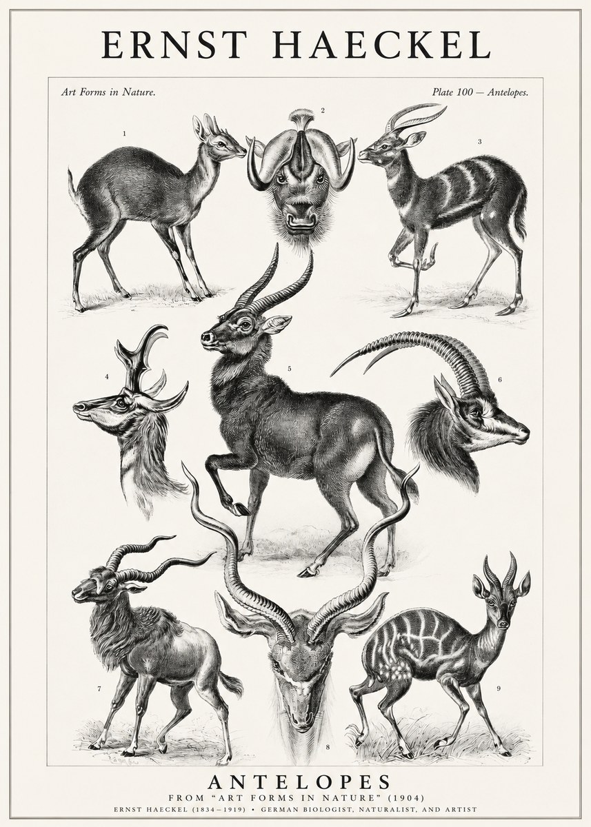 Ernst Haeckel Antelopes No1 - Poszter