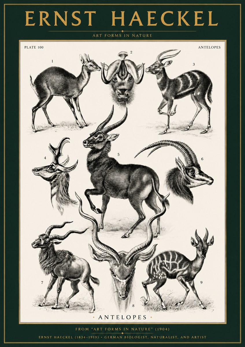Ernst Haeckel Antelopes No2 - Poszter