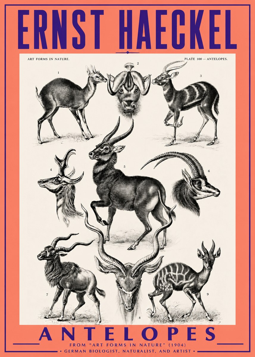 Ernst Haeckel Antelopes No3 - Poszter