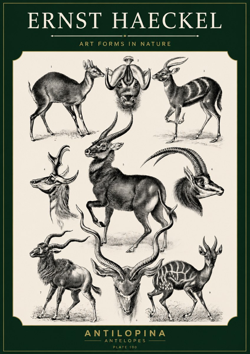 Ernst Haeckel Antelopes No5 - Poszter
