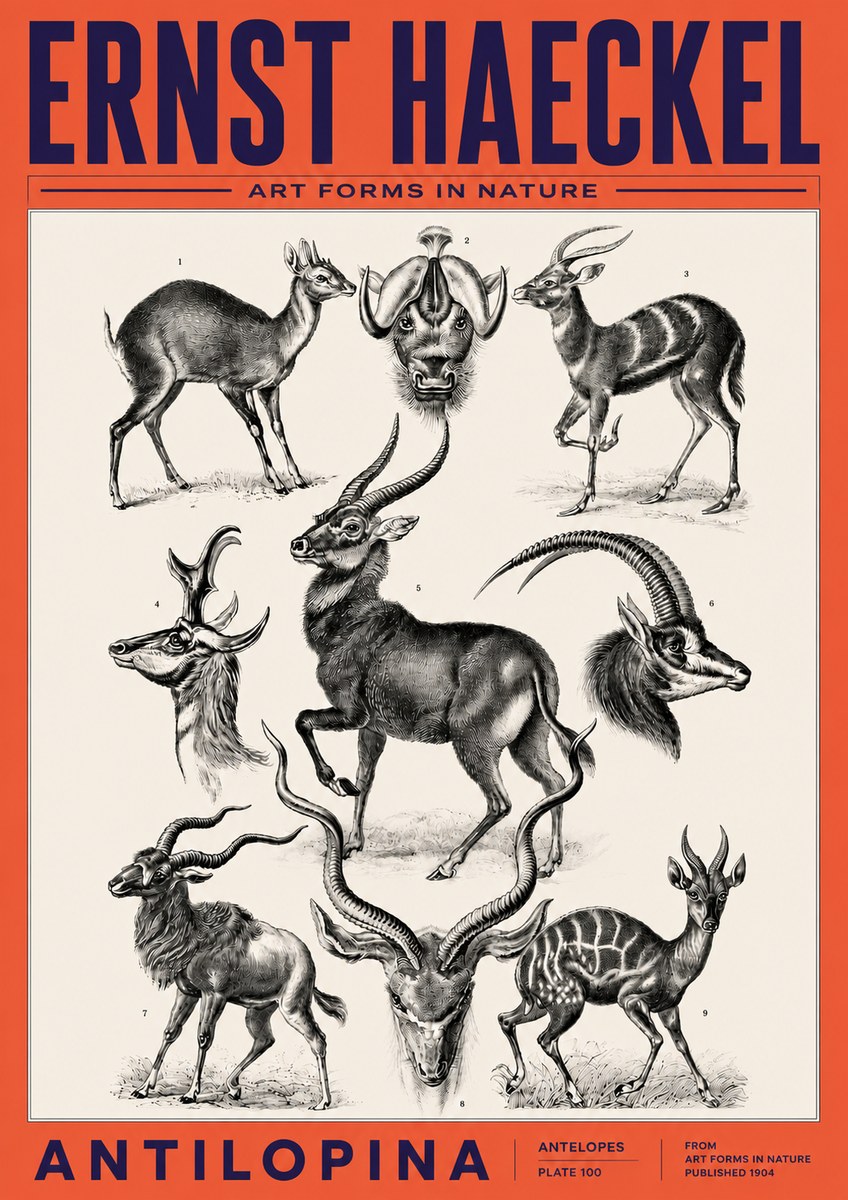 Ernst Haeckel Antelopes No6 - Poszter
