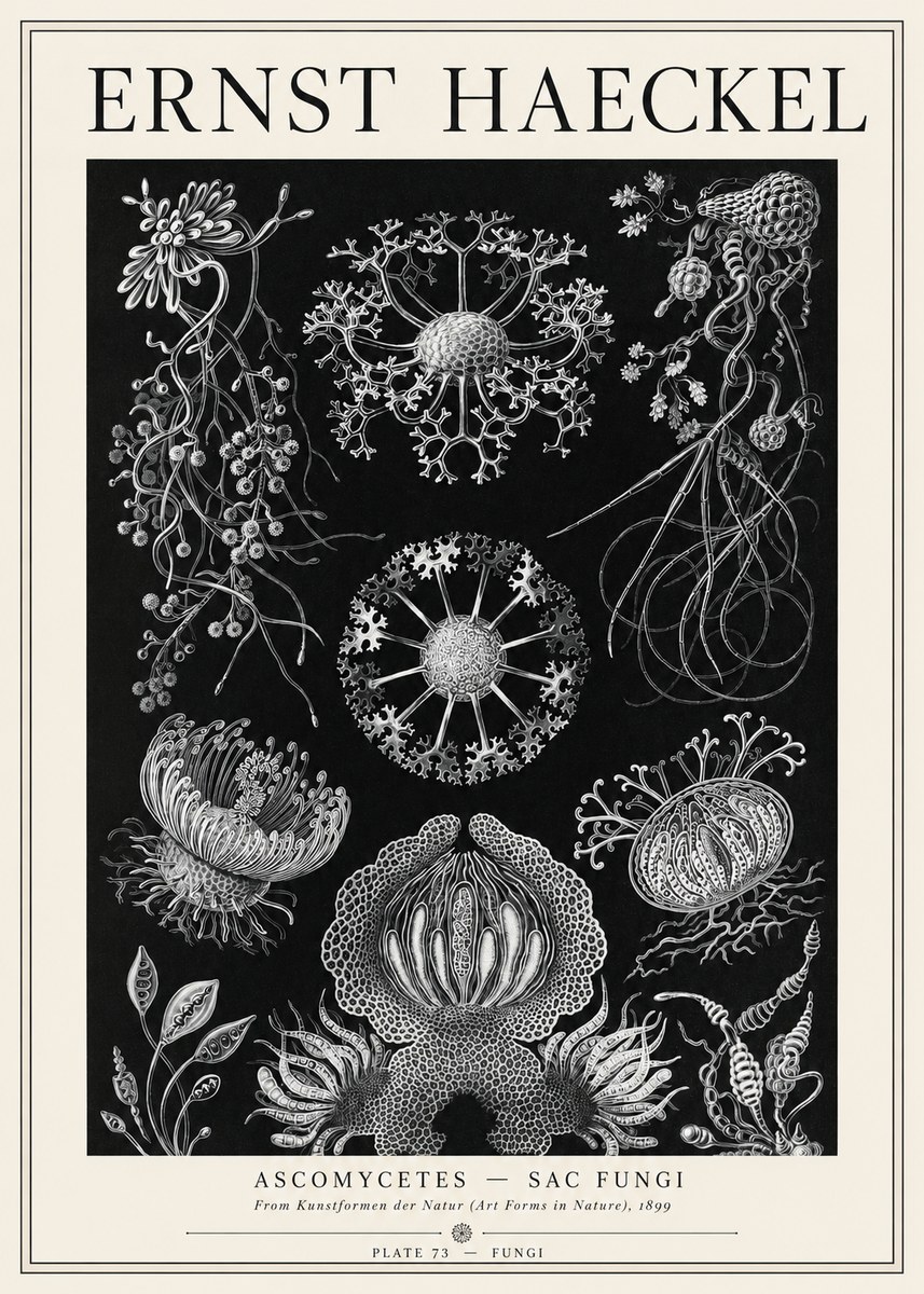 Ernst Haeckel Ascomycetes — Sac Fungi No1 - Poszter