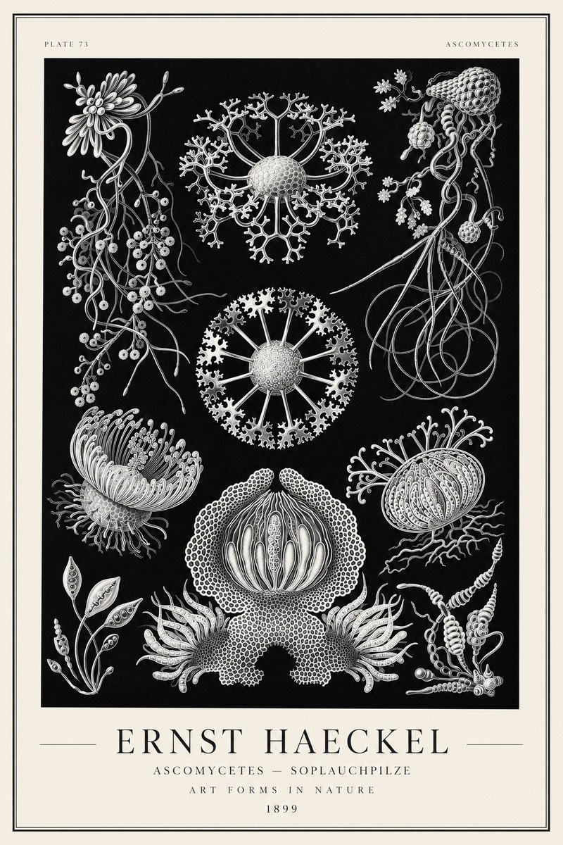 Ernst Haeckel Ascomycetes — Sac Fungi No2 - Poszter