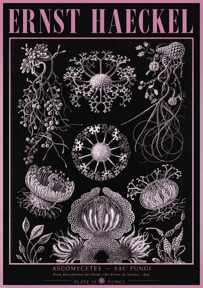 Ernst Haeckel Ascomycetes — Sac Fungi No3 - Poszter