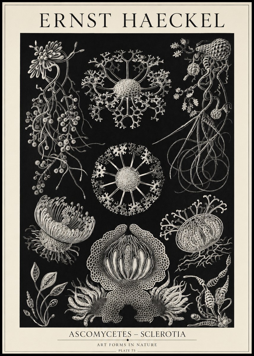 Ernst Haeckel Ascomycetes — Sac Fungi No5 - Poszter