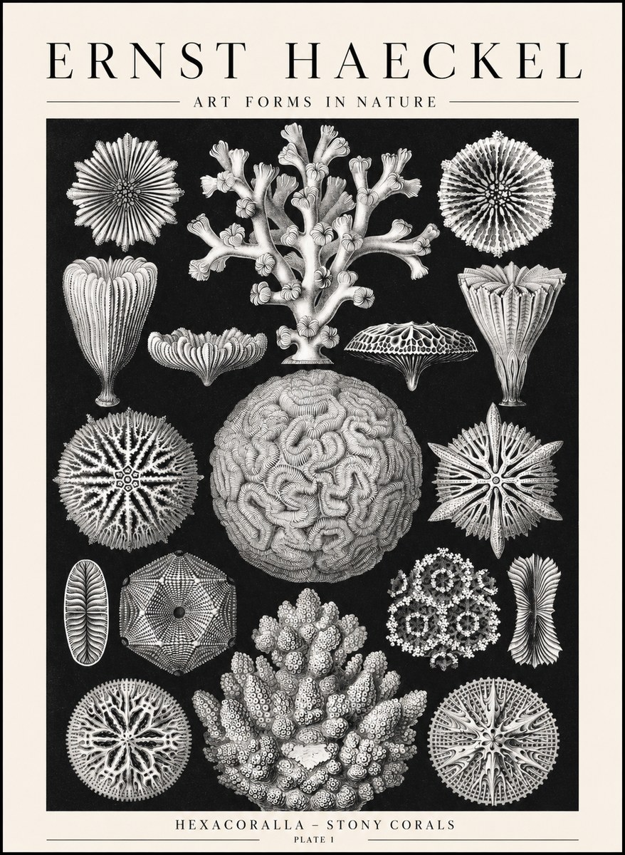Ernst Haeckel Hexacoralla – Six-rayed Corals No2 - Poszter