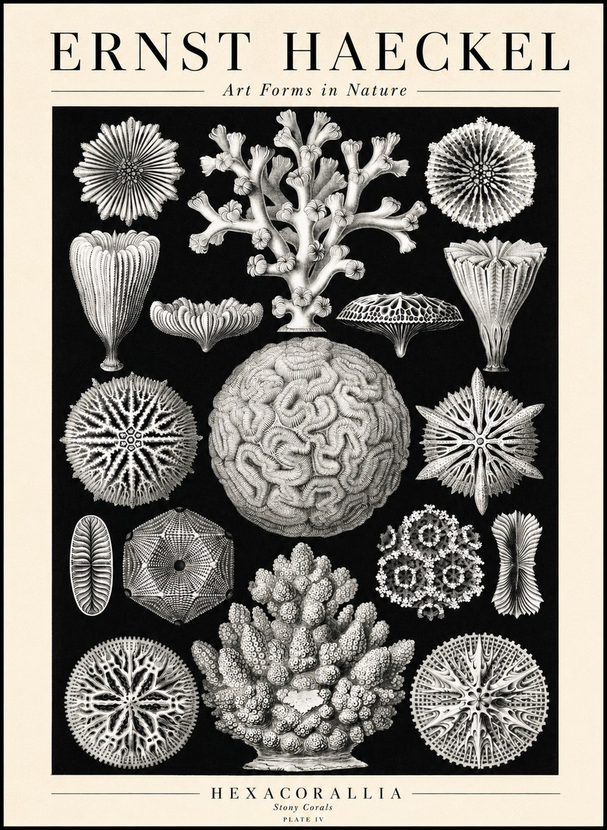 Ernst Haeckel Hexacoralla – Six-rayed Corals No3 - Poszter