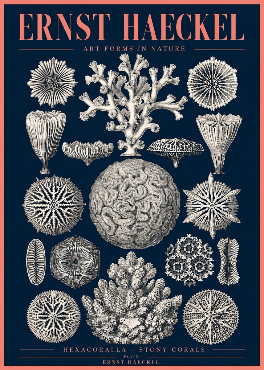 Ernst Haeckel Hexacoralla – Six-rayed Corals No4 - Poszter
