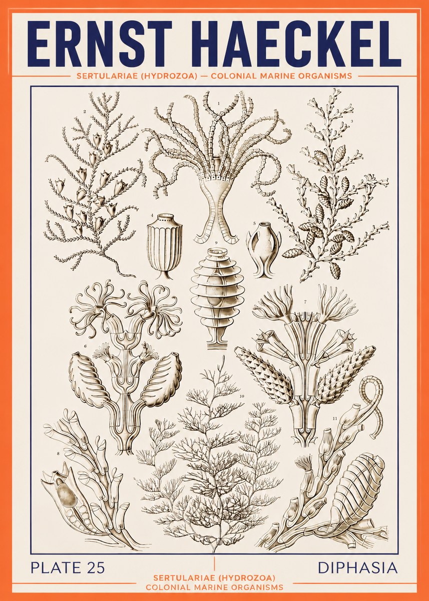 Ernst Haeckel Sertulariidae No4 - Poszter