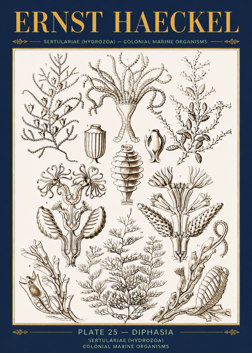 Ernst Haeckel Sertulariidae No5 - Poszter