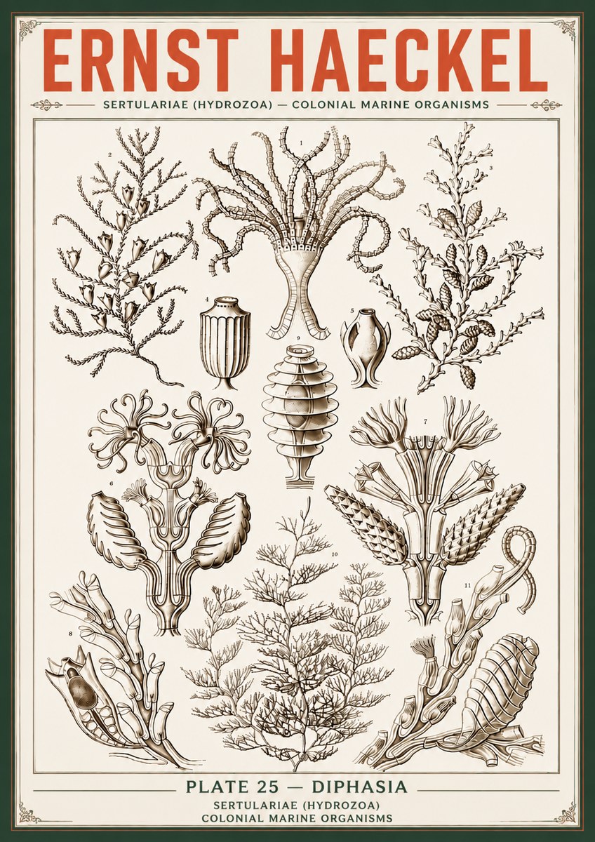 Ernst Haeckel Sertulariidae No6 - Poszter