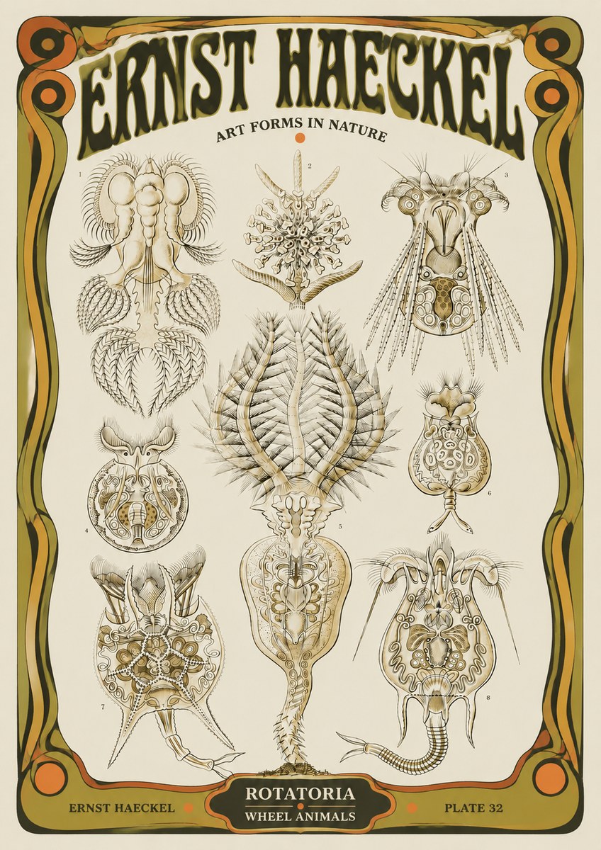 Ernst Haeckel Rotatoria - Wheel Animals No5 - Poszter