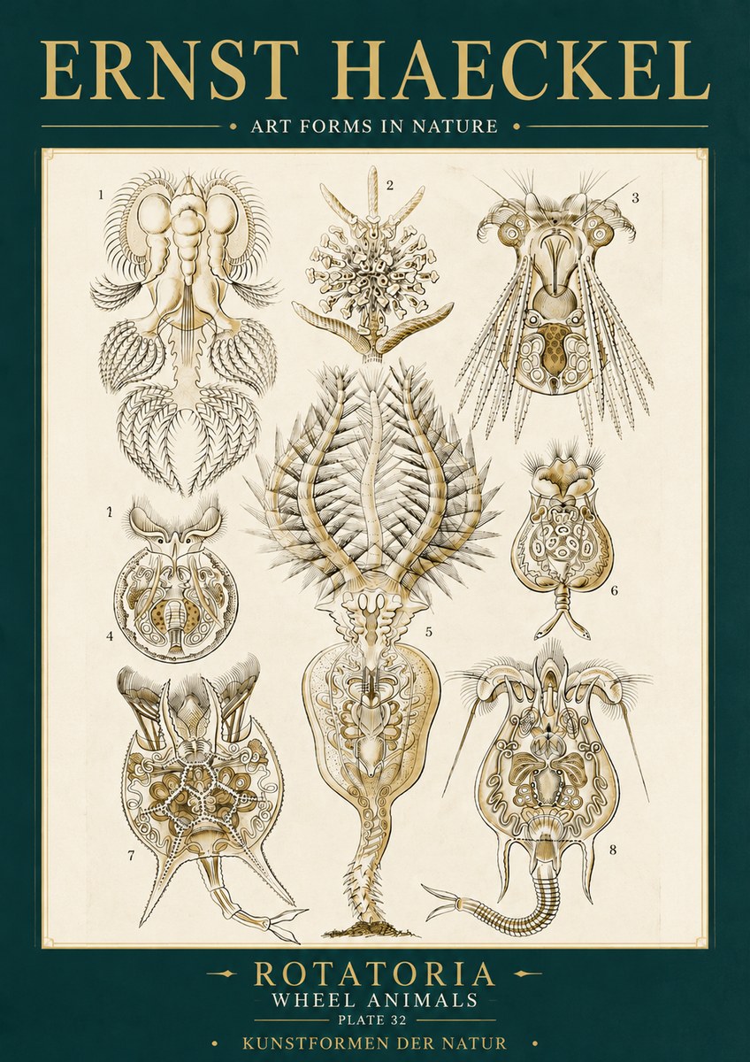 Ernst Haeckel Rotatoria - Wheel Animals No6 - Poszter