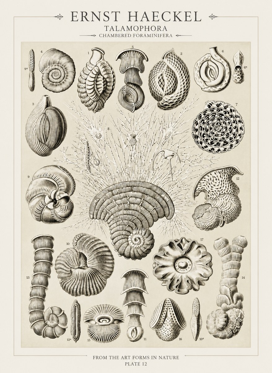 Ernst Haeckel Thalamophora – Foraminifera Plate 12 No3 - Poszter