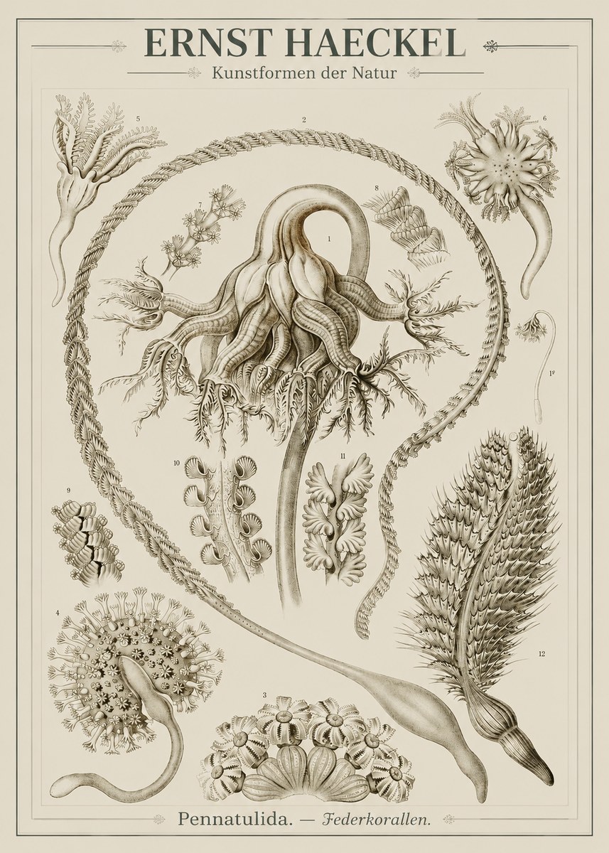 Ernst Haeckel Pennatulida - Sea Pens No3 - Poszter