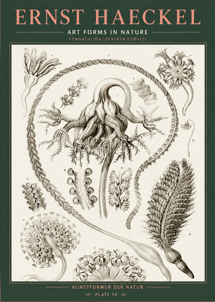 Ernst Haeckel Pennatulida - Sea Pens No5 - Poszter