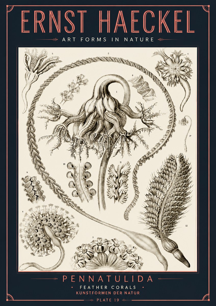 Ernst Haeckel Pennatulida - Sea Pens No6 - Poszter