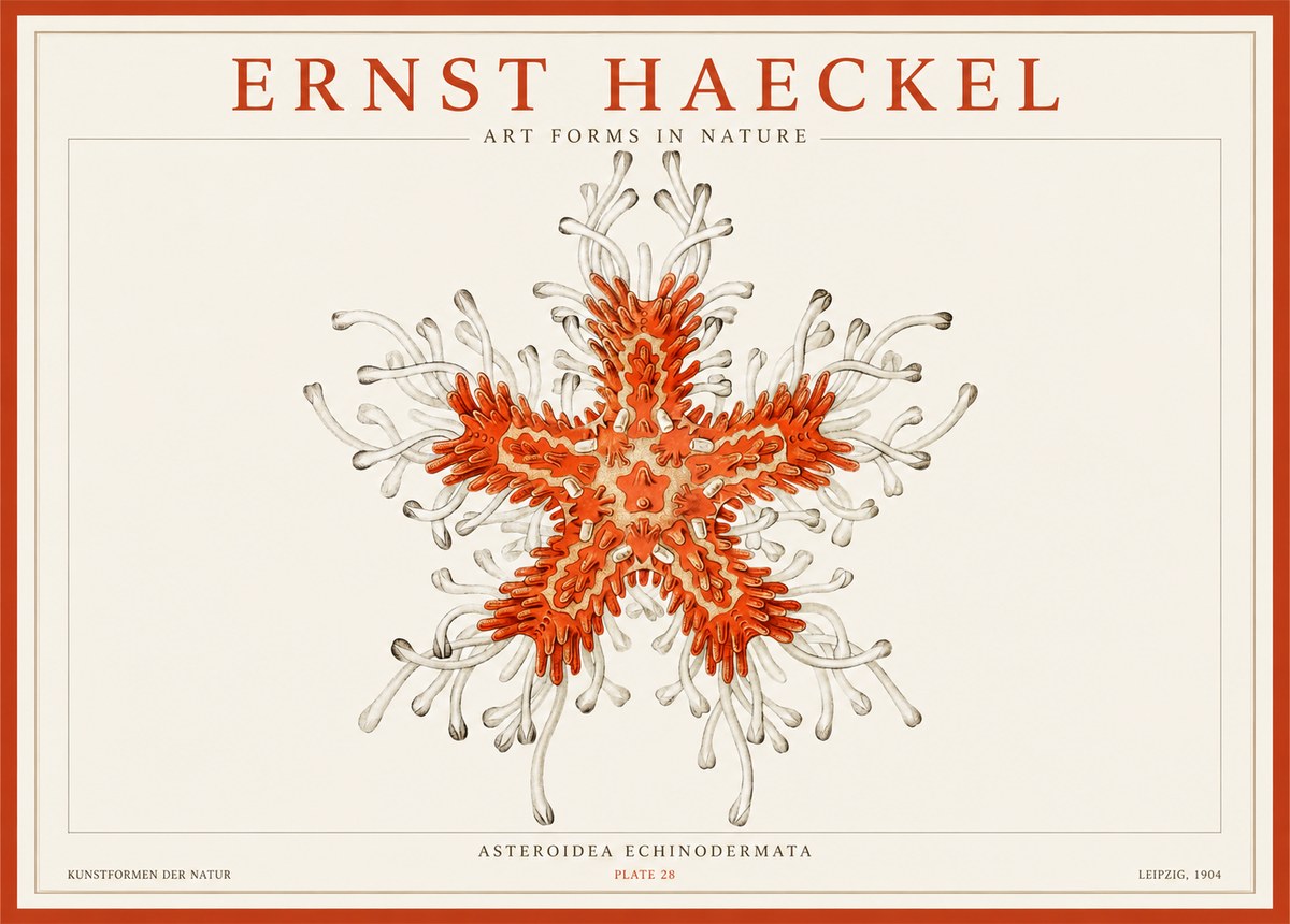 Ernst Haeckel Asteroidea Echinodermata Plate 28 No1 - Poszter