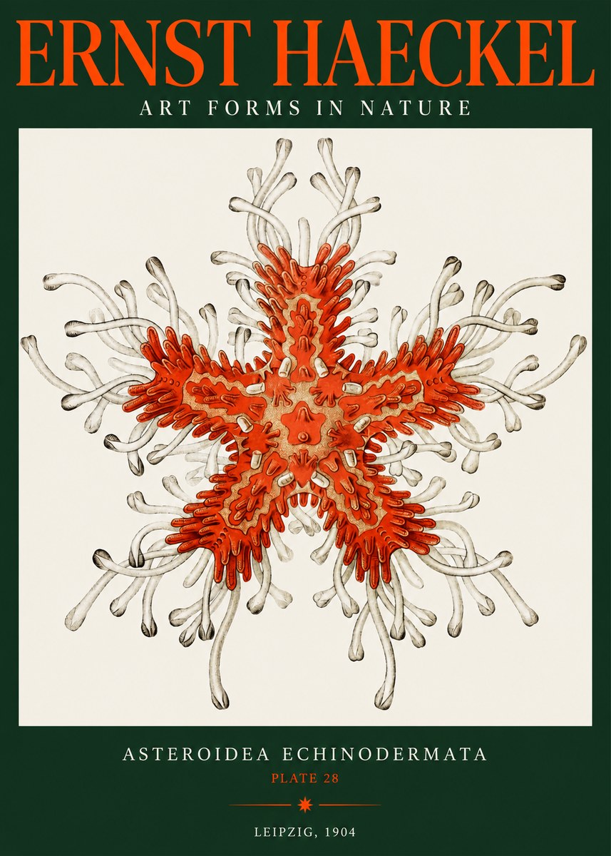 Ernst Haeckel Asteroidea Echinodermata Plate 28 No2 - Poszter