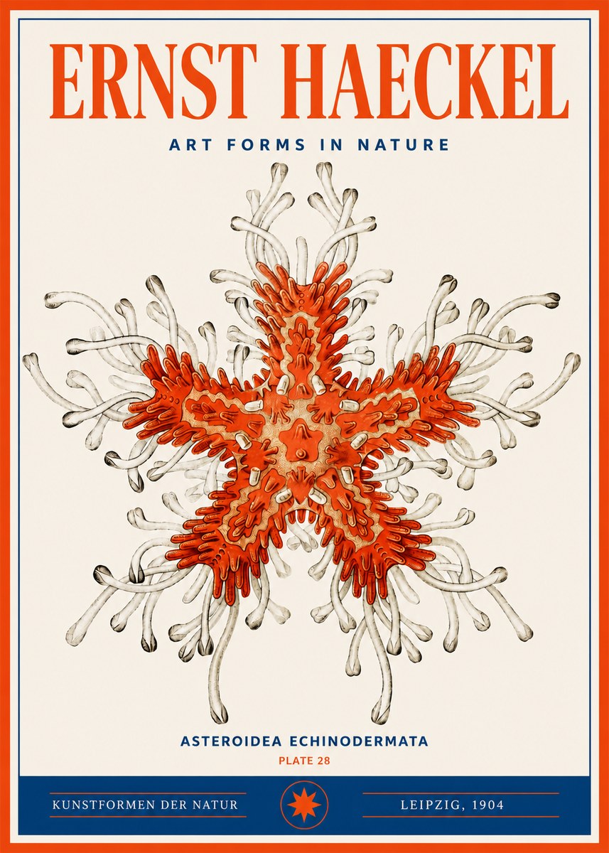 Ernst Haeckel Asteroidea Echinodermata Plate 28 No3 - Poszter