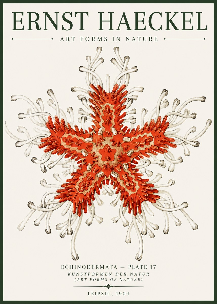 Ernst Haeckel Asteroidea Echinodermata Plate 28 No6 - Poszter