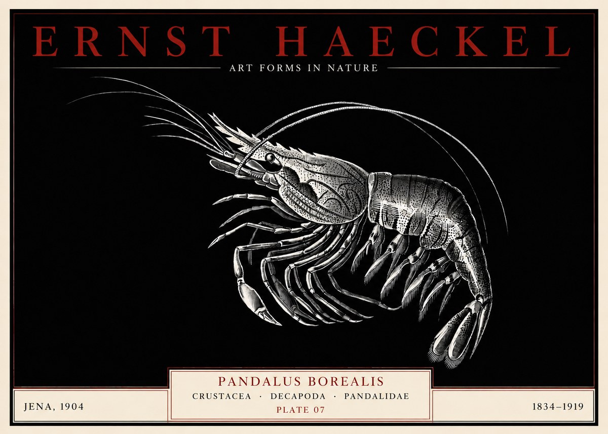 Ernst Haeckel Pandalus Borealis No3 - Poszter