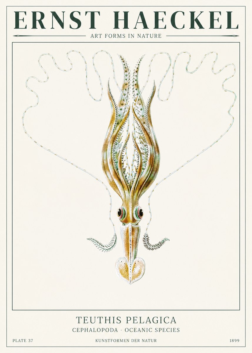 Ernst Haeckel Teuthis Pelagica No1 - Poszter