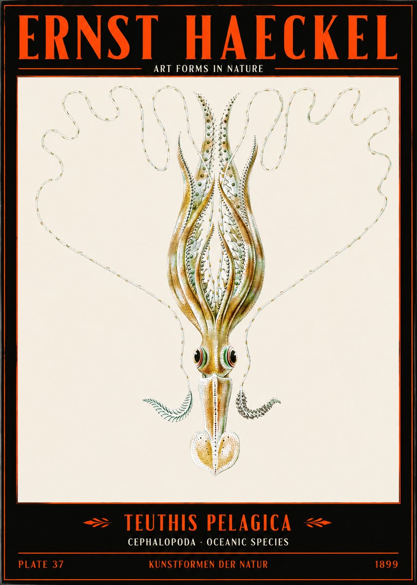 Ernst Haeckel Teuthis Pelagica No2 - Poszter