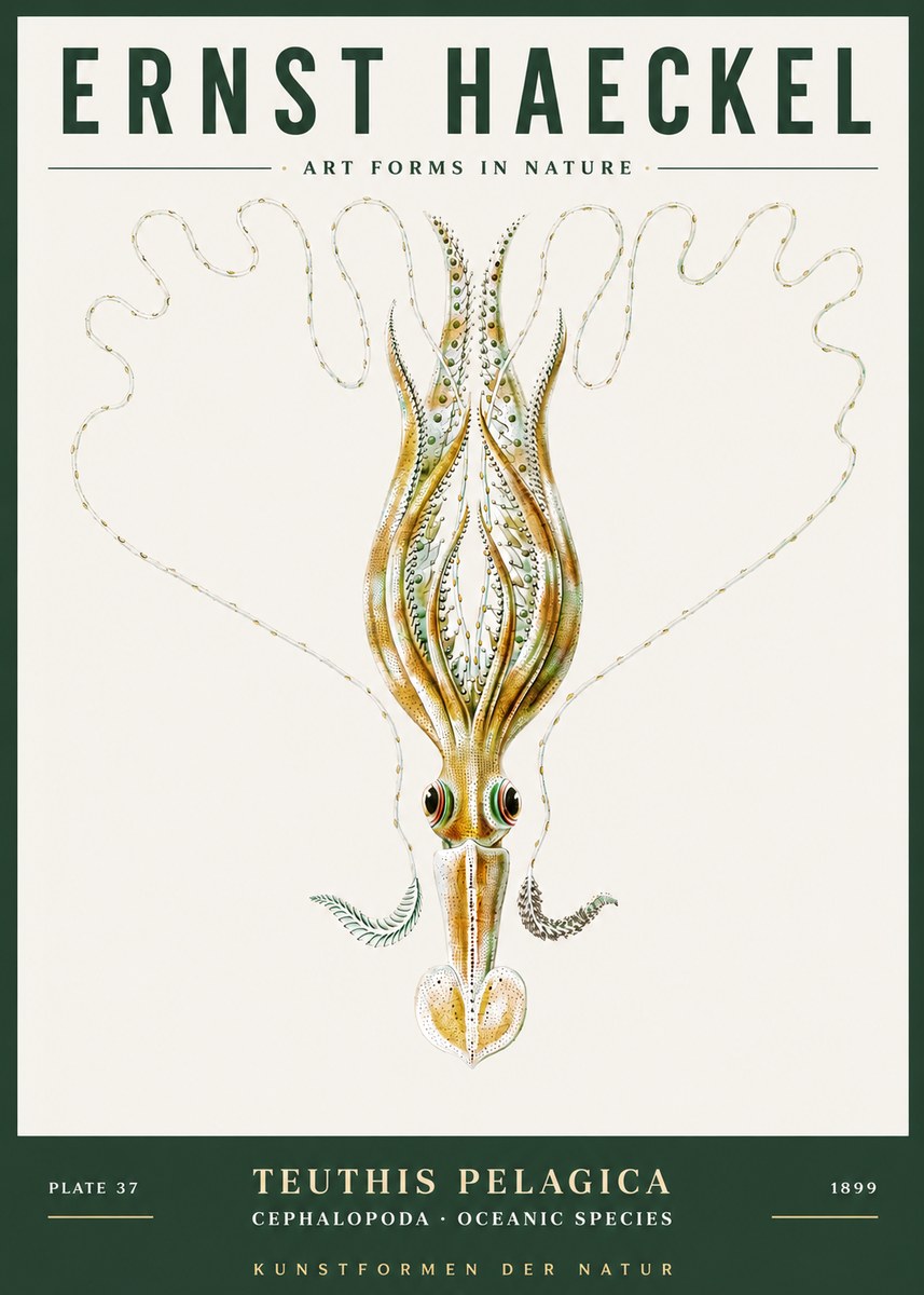 Ernst Haeckel Teuthis Pelagica No3 - Poszter