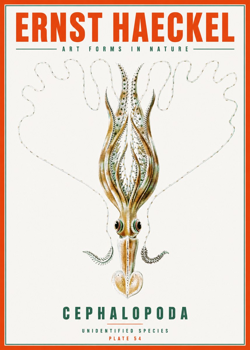 Ernst Haeckel Teuthis Pelagica No6 - Poszter