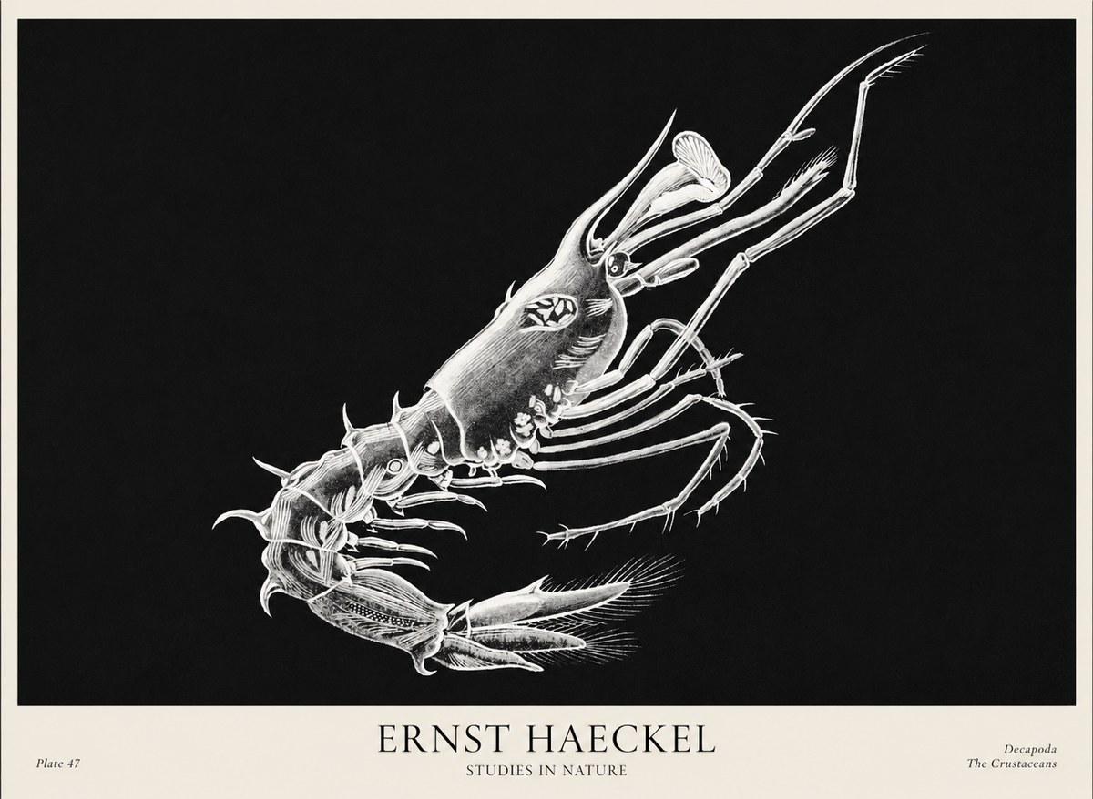 Ernst Haeckel Decapoda the Crustaceans No1 - Poszter