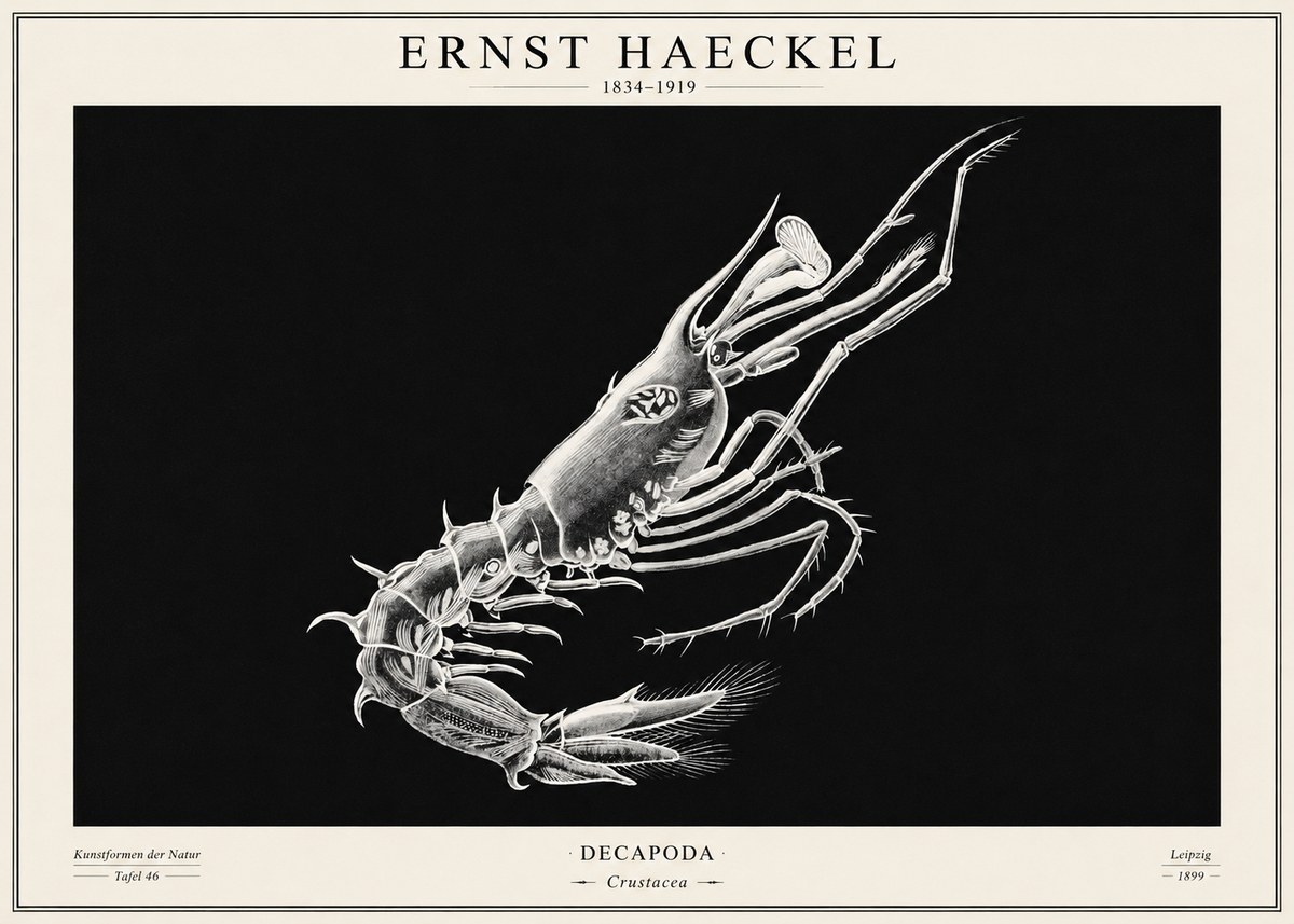 Ernst Haeckel Decapoda the Crustaceans No2 - Poszter