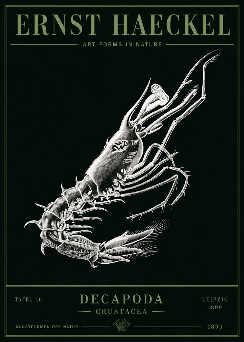Ernst Haeckel Decapoda the Crustaceans No5 - Poszter