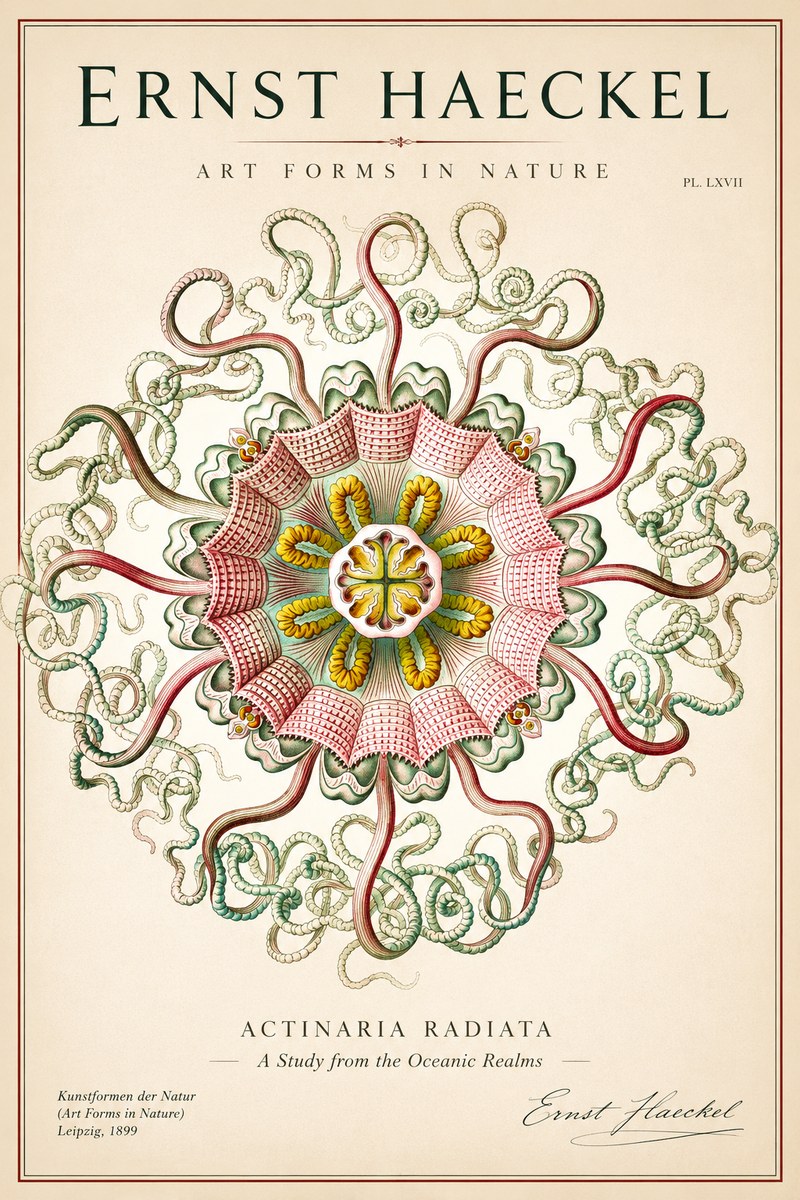 Ernst Haeckel Discomedusae – Actiniae No2 - Poszter