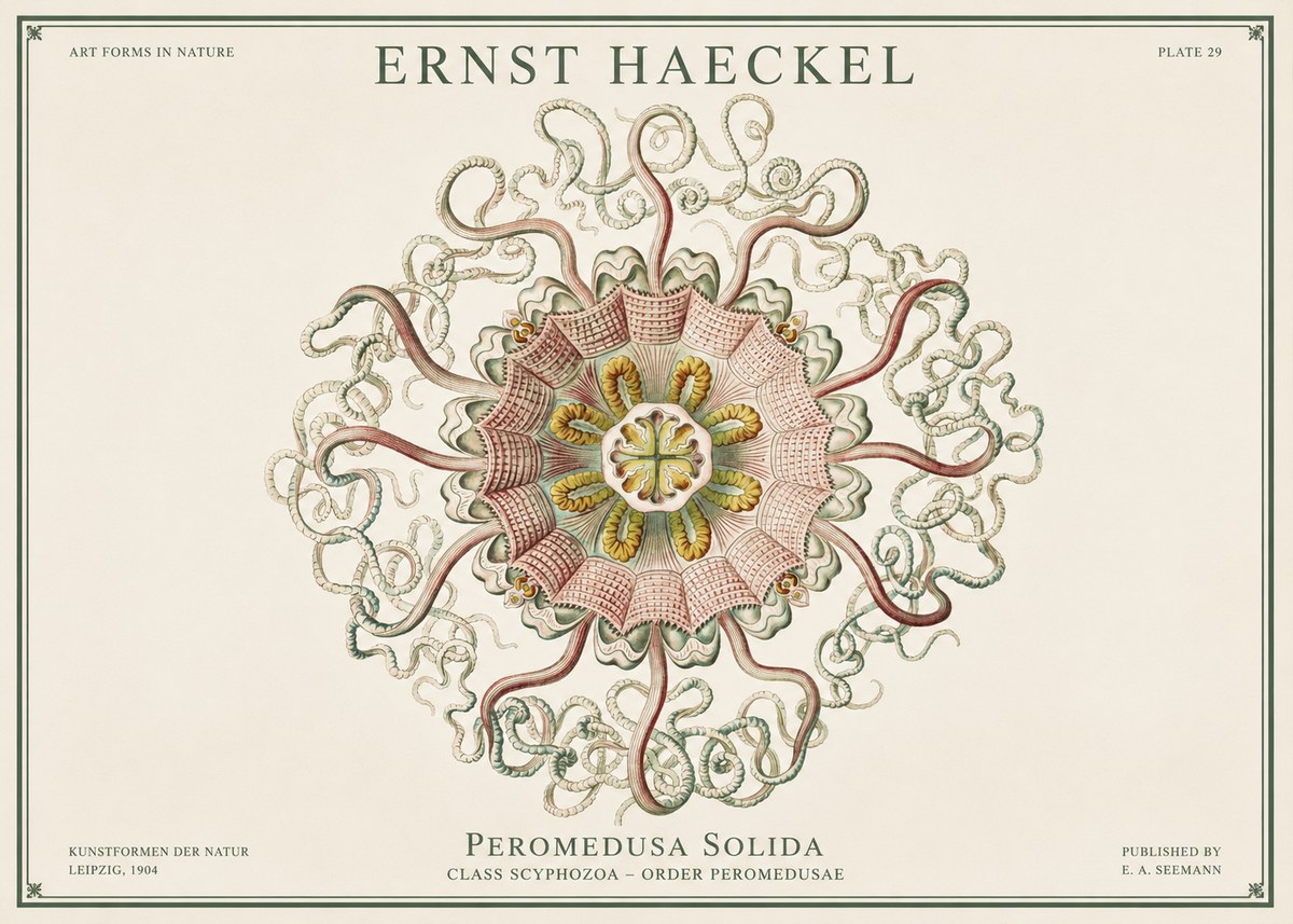Ernst Haeckel Discomedusae – Actiniae No3 - Poszter