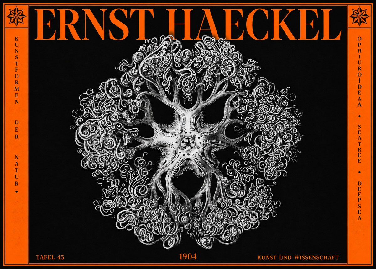 Ernst Haeckel Ophiuroidea Sea Tree - Deep Sea No2 - Poszter
