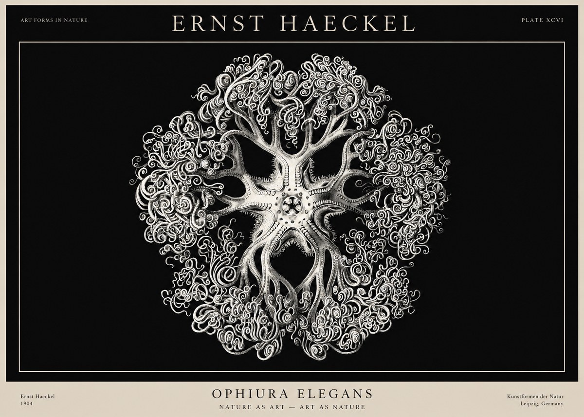 Ernst Haeckel Ophiuroidea Sea Tree - Deep Sea No3 - Poszter