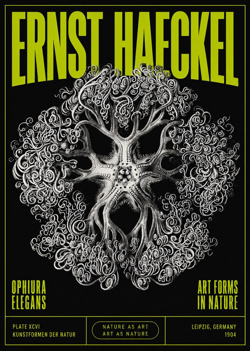 Ernst Haeckel Ophiuroidea Sea Tree - Deep Sea No5 - Poszter