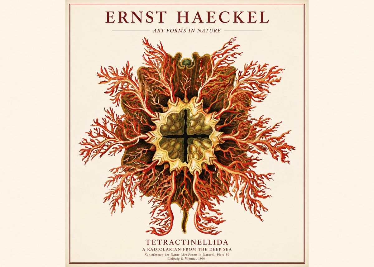 Ernst Haeckel Tetractinellida a Radiolarian from the Deep Sea No1 - Poszter