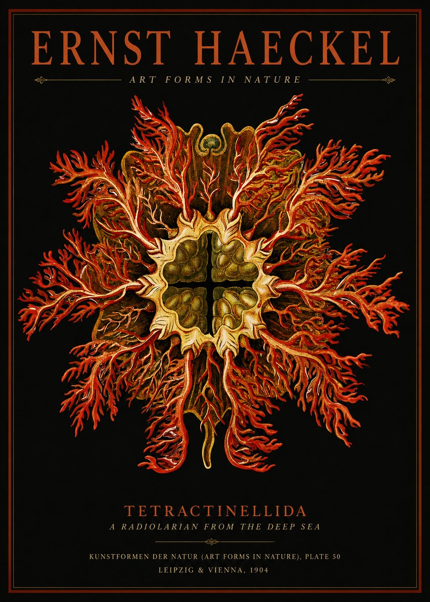 Ernst Haeckel Tetractinellida a Radiolarian from the Deep Sea No2 - Poszter