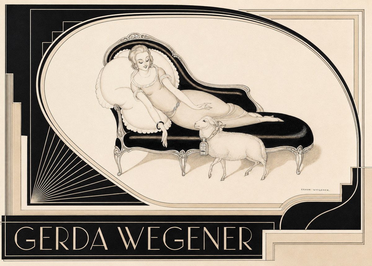 Gerda Wegener Lady with Lamb No2 - Poszter