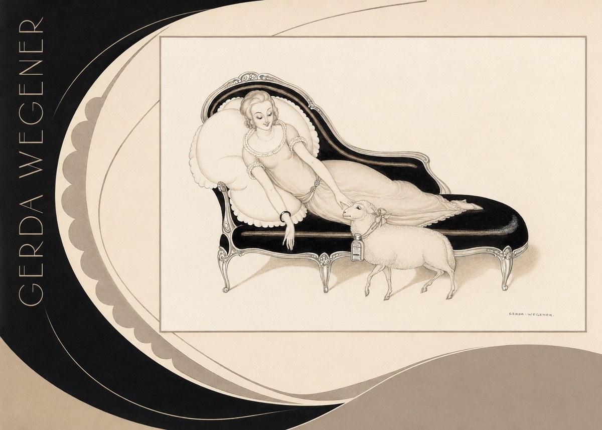 Gerda Wegener Lady with Lamb No6 - Poszter