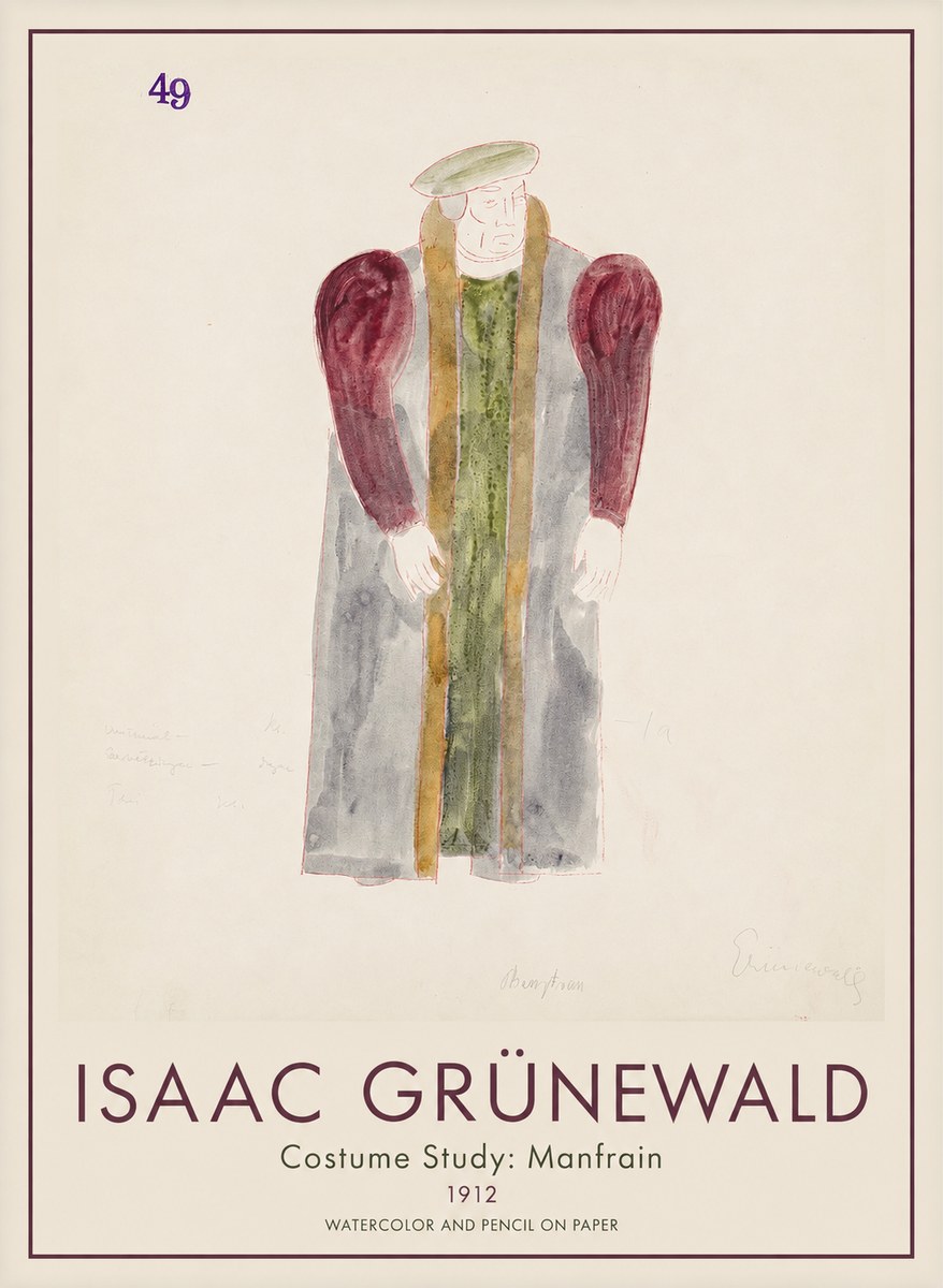 Isaac Grünewald Costume Study: Manfrain No1 - Poszter