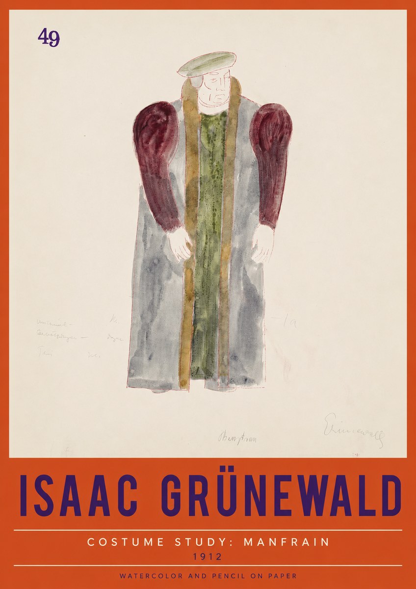 Isaac Grünewald Costume Study: Manfrain No2 - Poszter