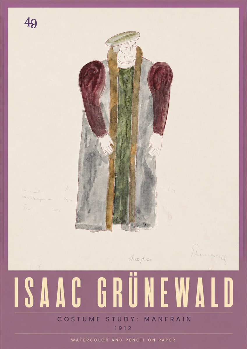 Isaac Grünewald Costume Study: Manfrain No3 - Poszter